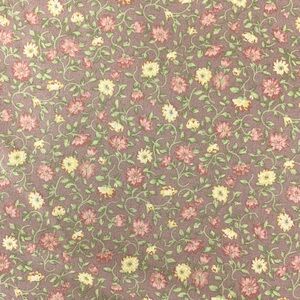 Vintage warm tone dainty floral cotton fabric 144” x 44.5”